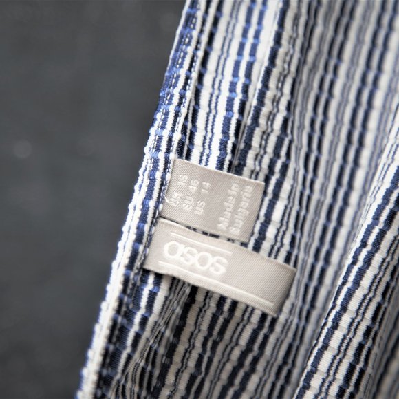 ASOS Ribbed Striped Wrap Body Suit 14 - Picture 2 of 4